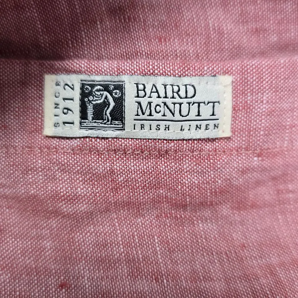 J.Crew Small Red Baird McNutt 100% Irish Linen Long Sleeve Button Down Shirt